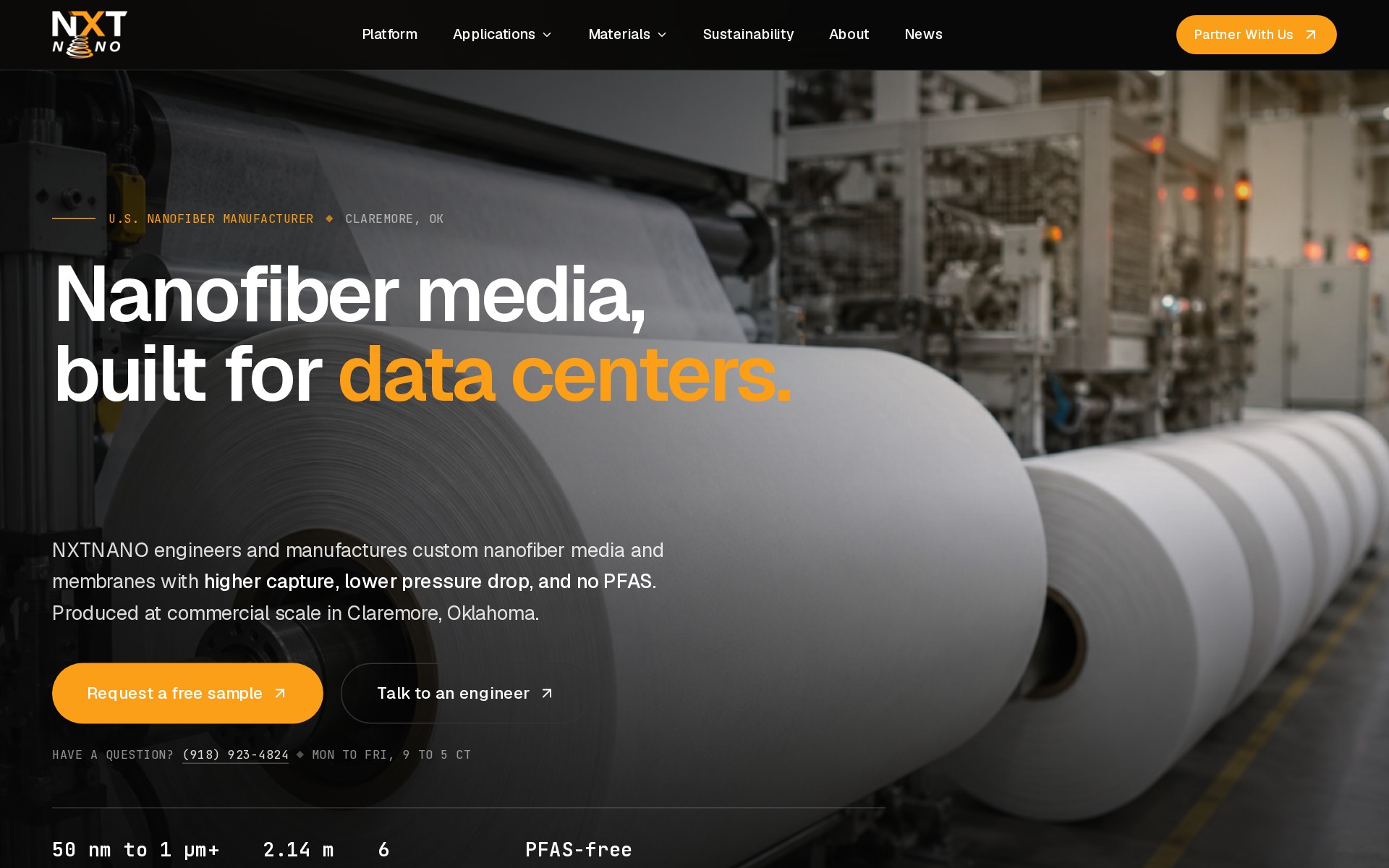 NXTNANO, an advanced materials and nanofiber platform website, built by Iron Sharp Media